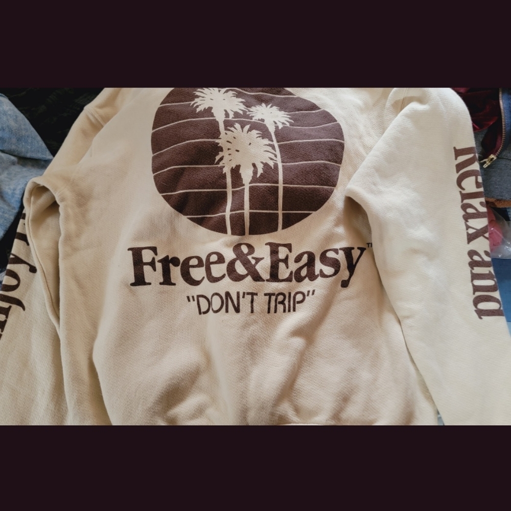 Free People Free & Easy Three Palms Hoodie Sweatshirt Dont Trip - Picture 9 of 16